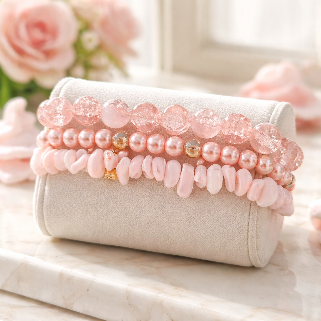 Pink beads bracelet