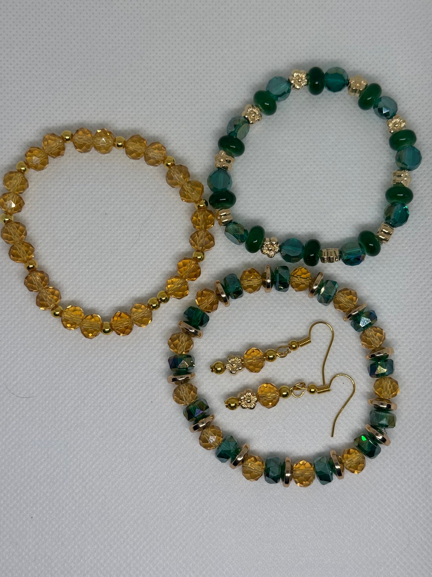 set of glass bead bracelets