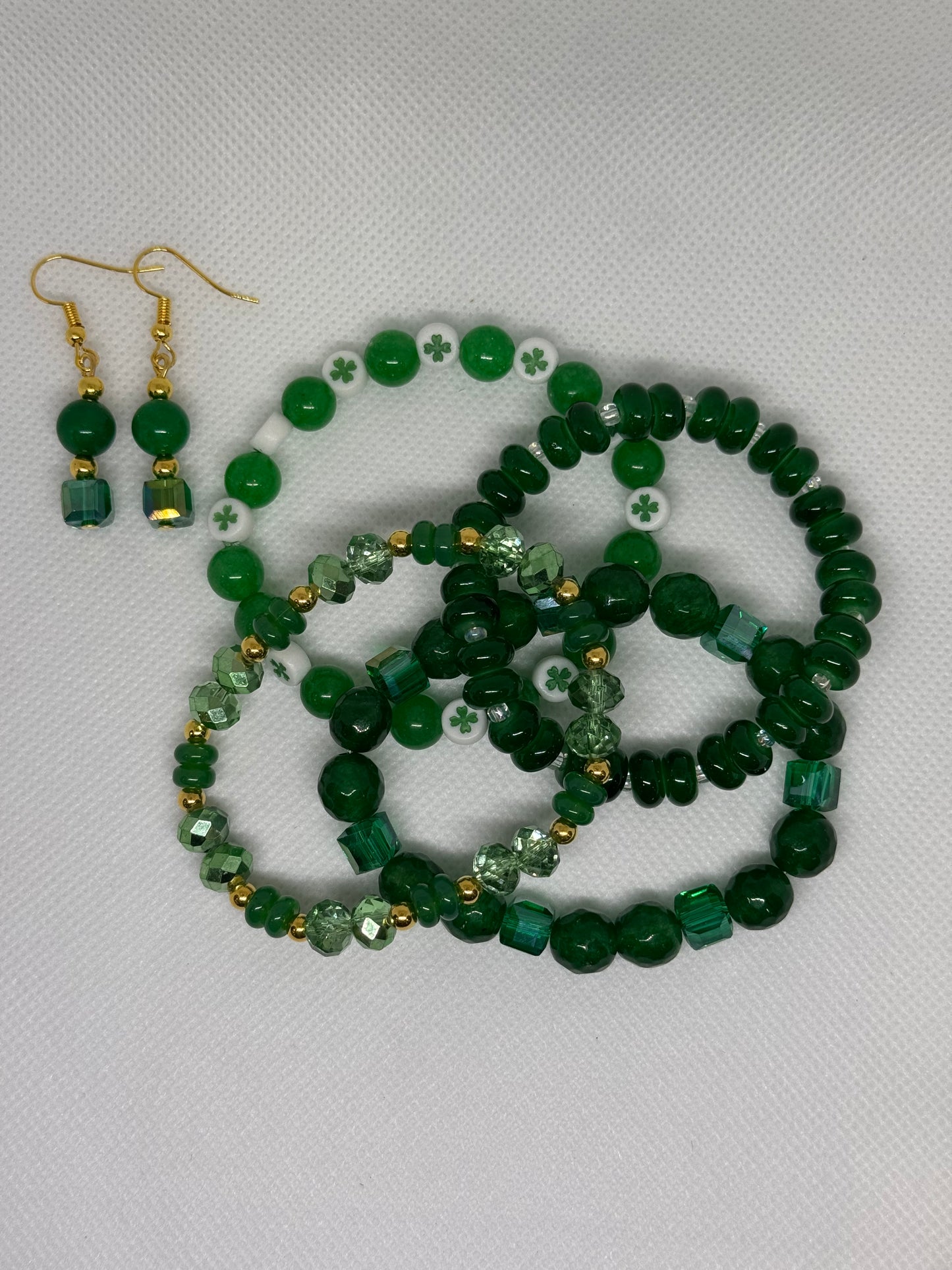 set of glass bead bracelets