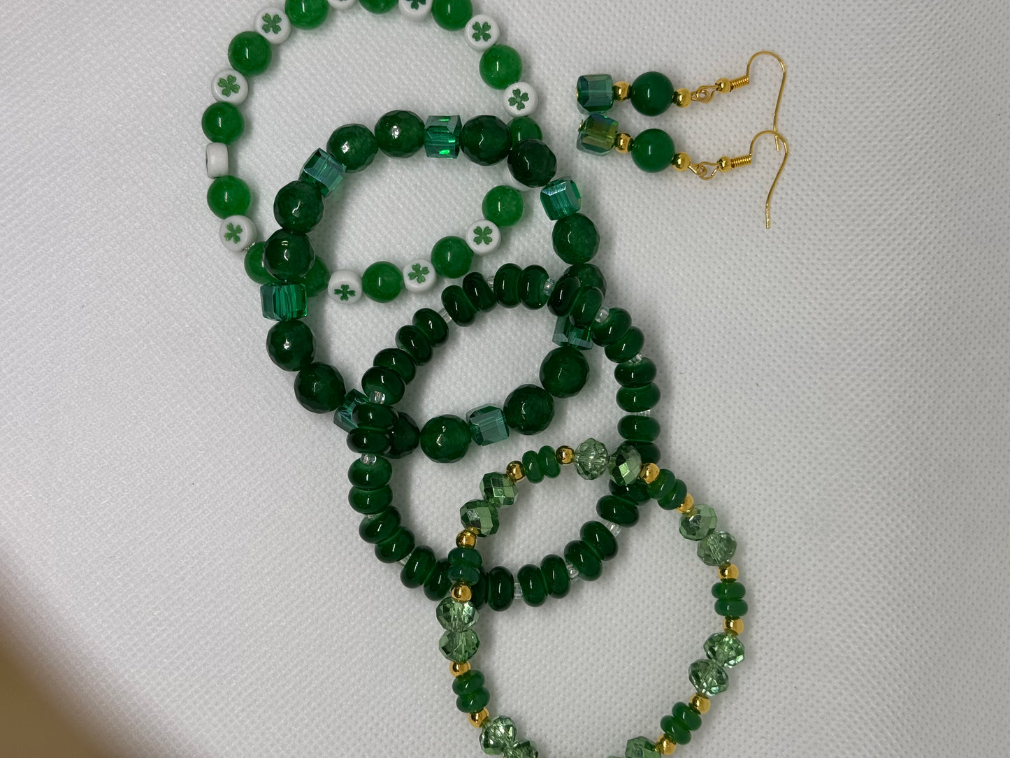set of glass bead bracelets