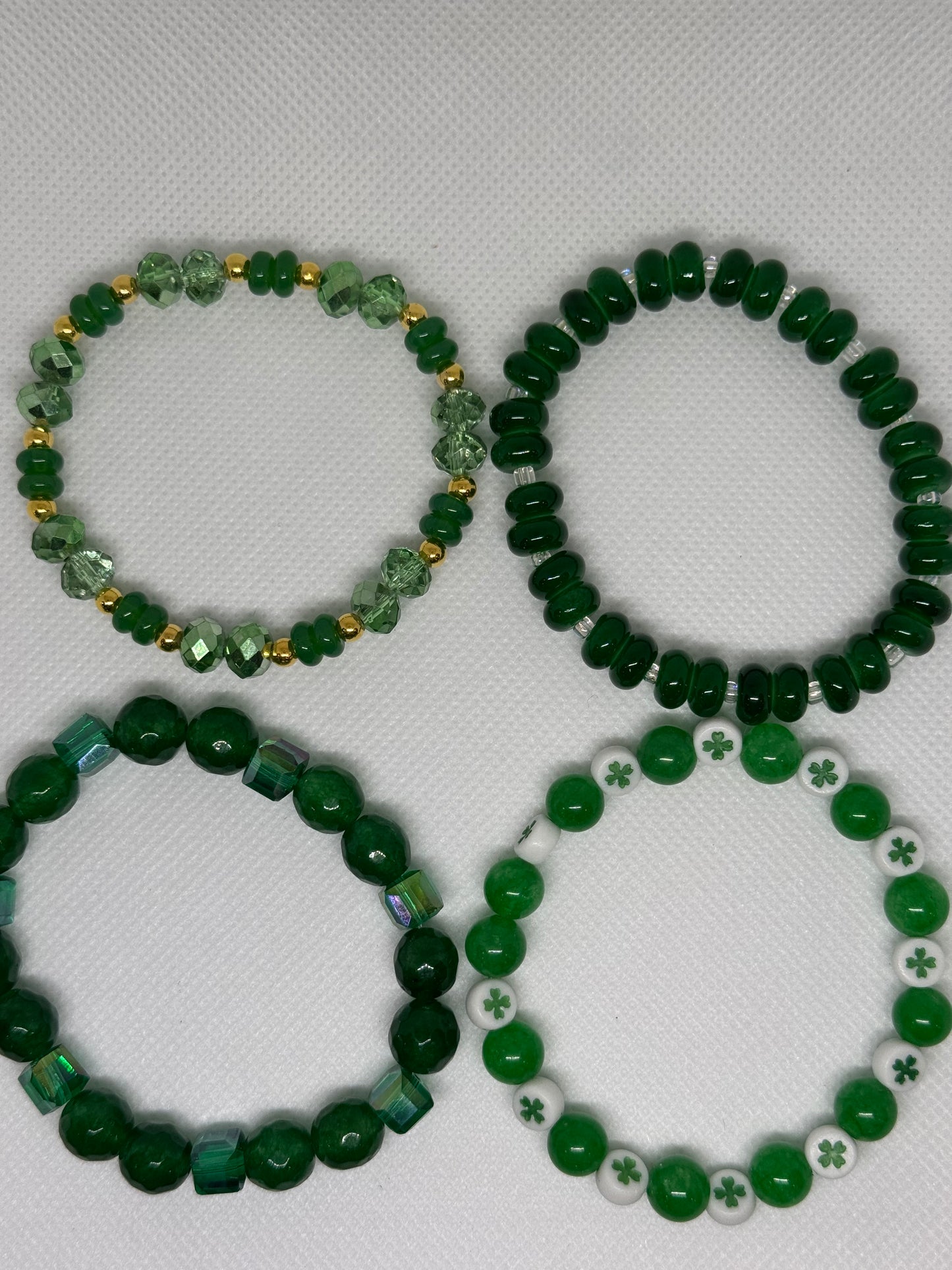 set of glass bead bracelets