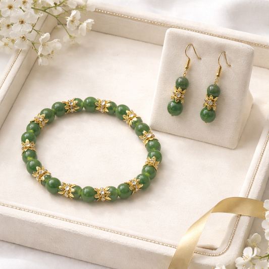 Glasse bead Bracelet with earring