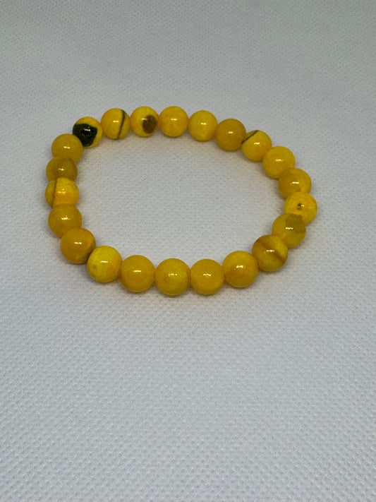 Yellow stone bead bracelets